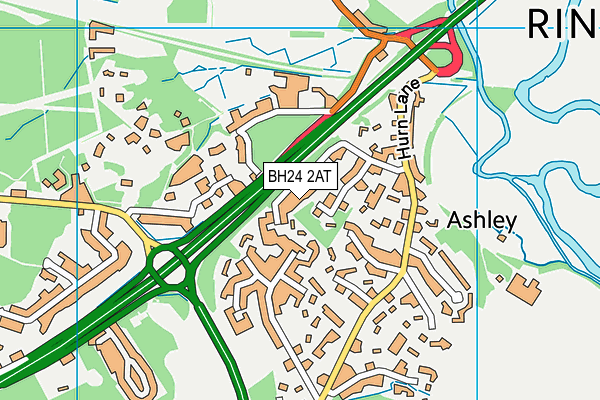 BH24 2AT map - OS VectorMap District (Ordnance Survey)