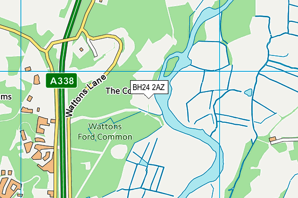 BH24 2AZ map - OS VectorMap District (Ordnance Survey)