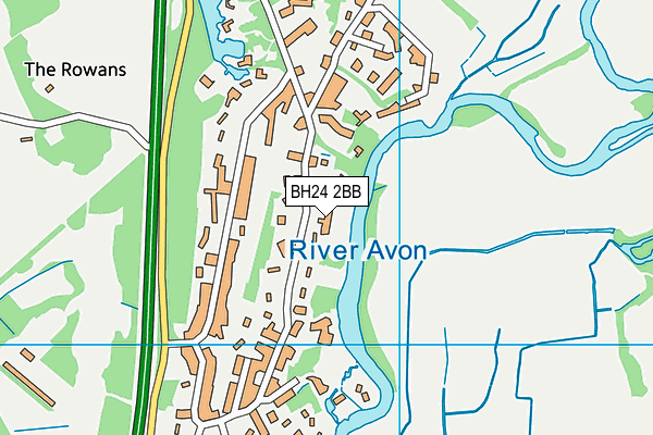 BH24 2BB map - OS VectorMap District (Ordnance Survey)