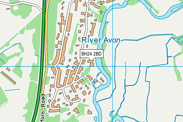 BH24 2BD map - OS VectorMap District (Ordnance Survey)