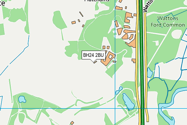 BH24 2BU map - OS VectorMap District (Ordnance Survey)