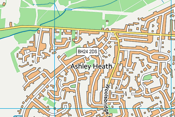 BH24 2DS map - OS VectorMap District (Ordnance Survey)
