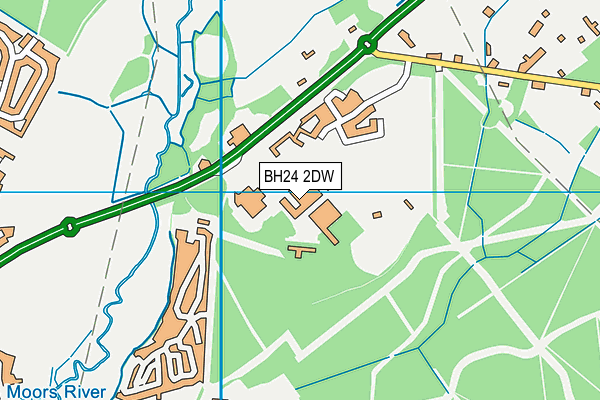 BH24 2DW map - OS VectorMap District (Ordnance Survey)
