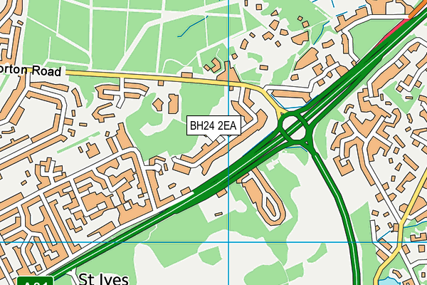 BH24 2EA map - OS VectorMap District (Ordnance Survey)