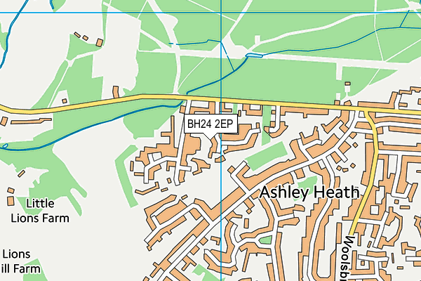 BH24 2EP map - OS VectorMap District (Ordnance Survey)