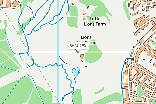 BH24 2EX map - OS VectorMap District (Ordnance Survey)