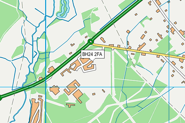 BH24 2FA map - OS VectorMap District (Ordnance Survey)