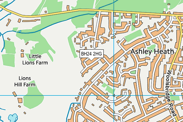 BH24 2HG map - OS VectorMap District (Ordnance Survey)