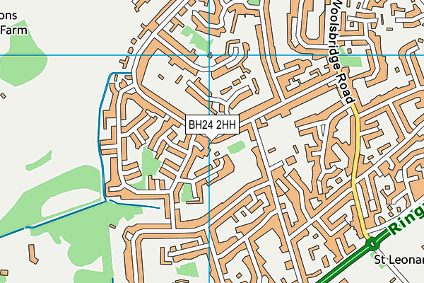 BH24 2HH map - OS VectorMap District (Ordnance Survey)