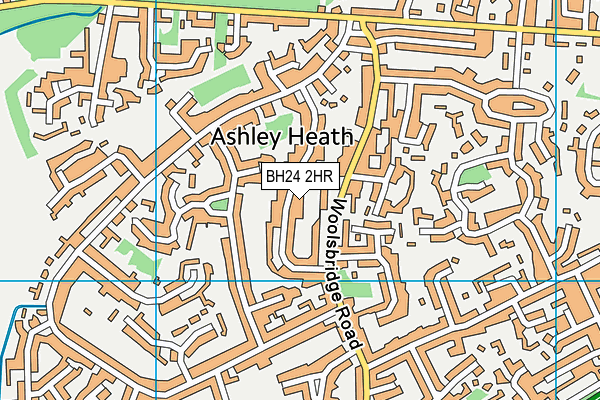 BH24 2HR map - OS VectorMap District (Ordnance Survey)