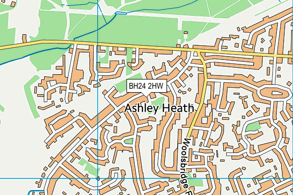 BH24 2HW map - OS VectorMap District (Ordnance Survey)