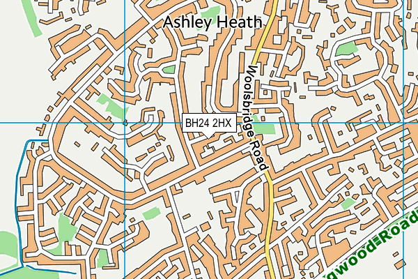 BH24 2HX map - OS VectorMap District (Ordnance Survey)