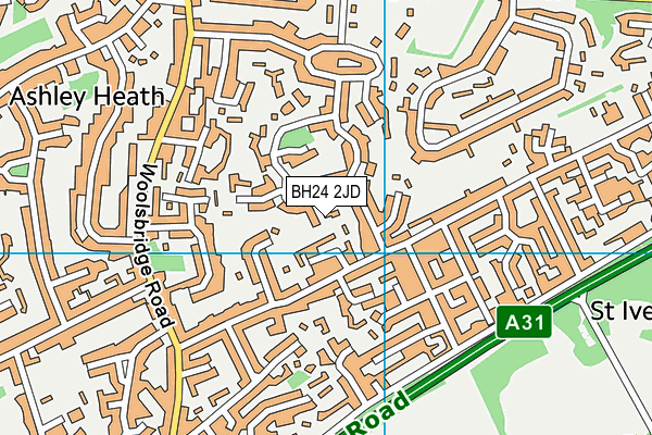 BH24 2JD map - OS VectorMap District (Ordnance Survey)