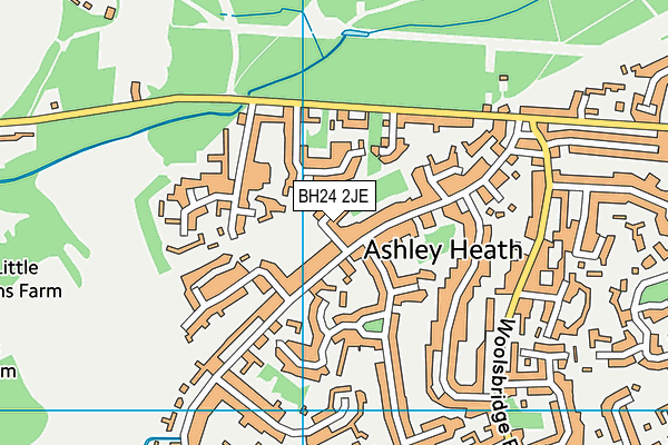 BH24 2JE map - OS VectorMap District (Ordnance Survey)