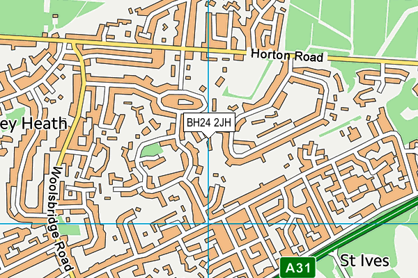 BH24 2JH map - OS VectorMap District (Ordnance Survey)