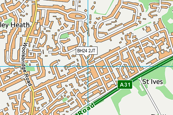 BH24 2JT map - OS VectorMap District (Ordnance Survey)