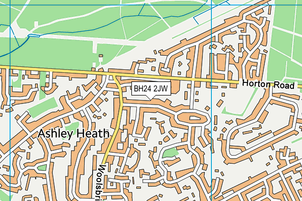 BH24 2JW map - OS VectorMap District (Ordnance Survey)