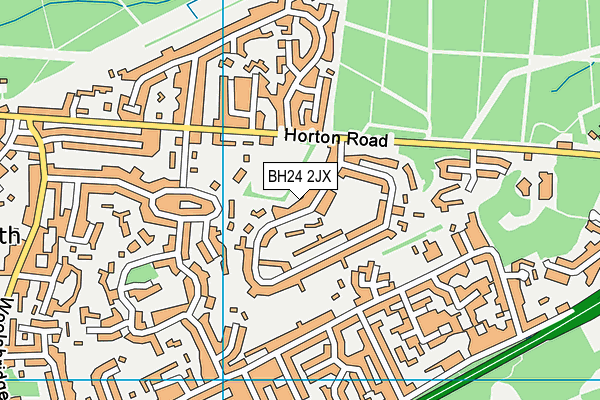 BH24 2JX map - OS VectorMap District (Ordnance Survey)