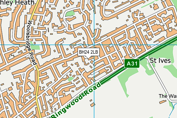 BH24 2LB map - OS VectorMap District (Ordnance Survey)