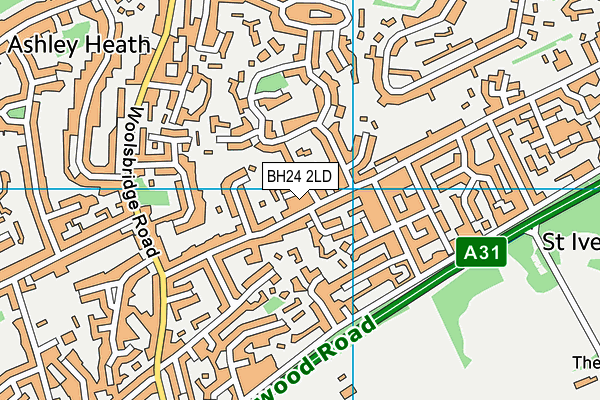 BH24 2LD map - OS VectorMap District (Ordnance Survey)