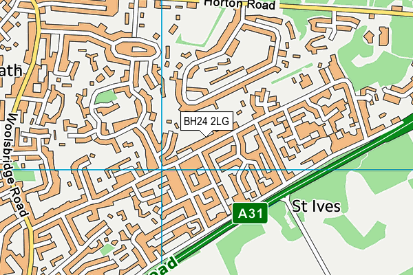 BH24 2LG map - OS VectorMap District (Ordnance Survey)
