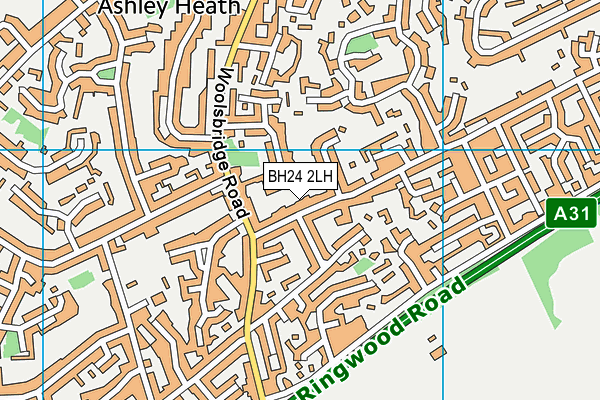 BH24 2LH map - OS VectorMap District (Ordnance Survey)