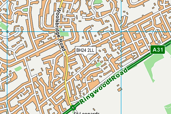 BH24 2LL map - OS VectorMap District (Ordnance Survey)