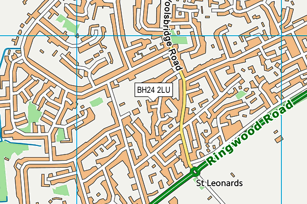 BH24 2LU map - OS VectorMap District (Ordnance Survey)