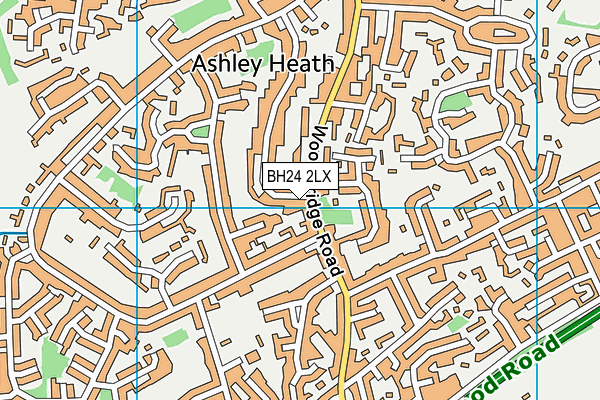 BH24 2LX map - OS VectorMap District (Ordnance Survey)