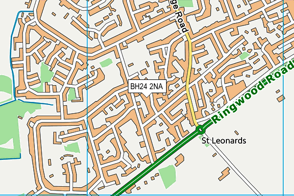 BH24 2NA map - OS VectorMap District (Ordnance Survey)