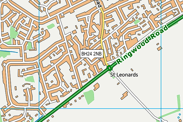 BH24 2NB map - OS VectorMap District (Ordnance Survey)