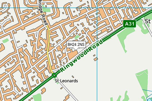 BH24 2NS map - OS VectorMap District (Ordnance Survey)