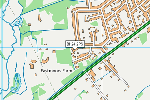 BH24 2PS map - OS VectorMap District (Ordnance Survey)