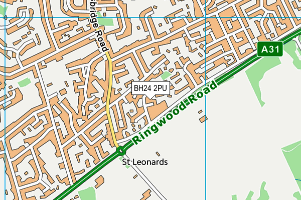 BH24 2PU map - OS VectorMap District (Ordnance Survey)