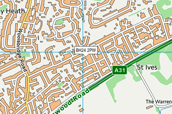 BH24 2PW map - OS VectorMap District (Ordnance Survey)