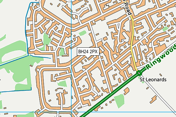 BH24 2PX map - OS VectorMap District (Ordnance Survey)