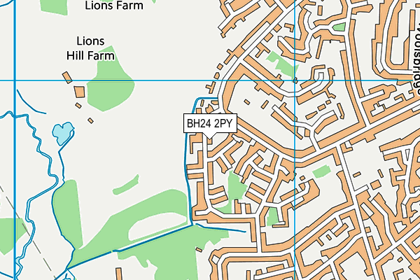 BH24 2PY map - OS VectorMap District (Ordnance Survey)