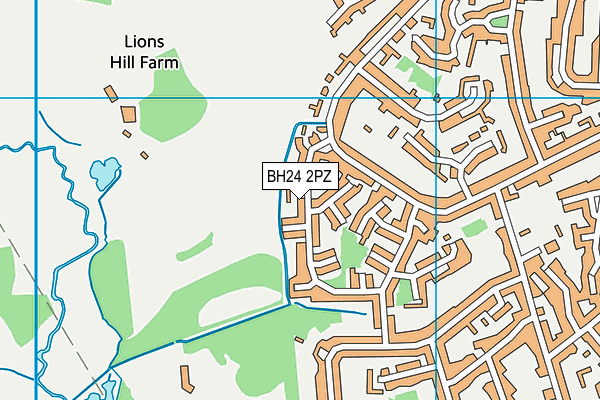 BH24 2PZ map - OS VectorMap District (Ordnance Survey)