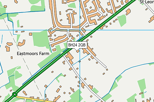 BH24 2QB map - OS VectorMap District (Ordnance Survey)