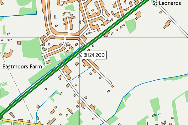 BH24 2QD map - OS VectorMap District (Ordnance Survey)