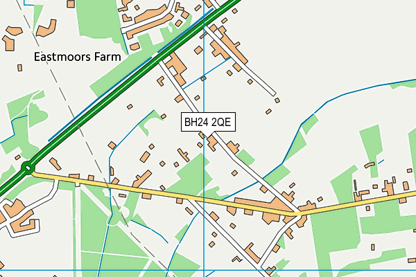 BH24 2QE map - OS VectorMap District (Ordnance Survey)