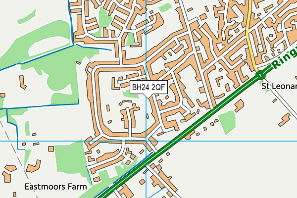 BH24 2QF map - OS VectorMap District (Ordnance Survey)