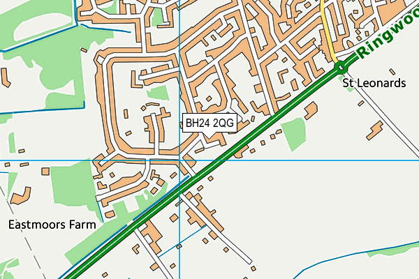 BH24 2QG map - OS VectorMap District (Ordnance Survey)