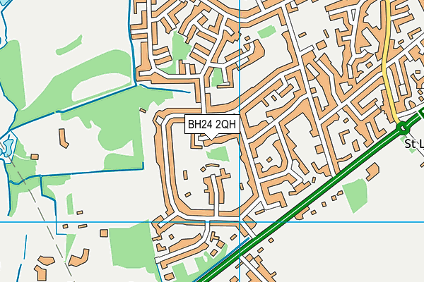 BH24 2QH map - OS VectorMap District (Ordnance Survey)