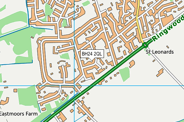 BH24 2QL map - OS VectorMap District (Ordnance Survey)
