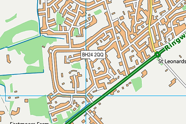 BH24 2QQ map - OS VectorMap District (Ordnance Survey)