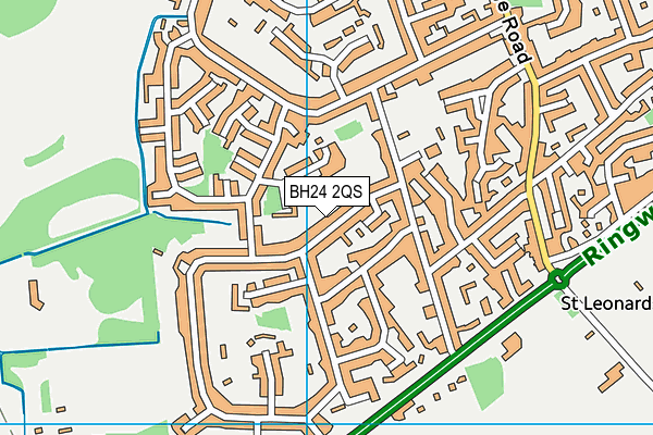 BH24 2QS map - OS VectorMap District (Ordnance Survey)