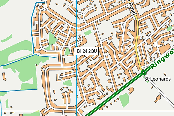 BH24 2QU map - OS VectorMap District (Ordnance Survey)