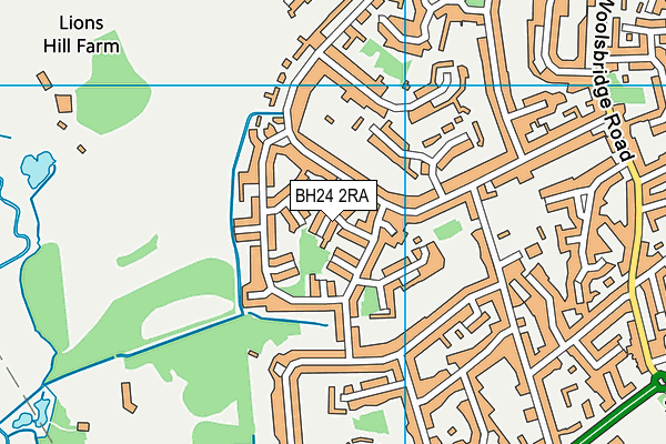 BH24 2RA map - OS VectorMap District (Ordnance Survey)