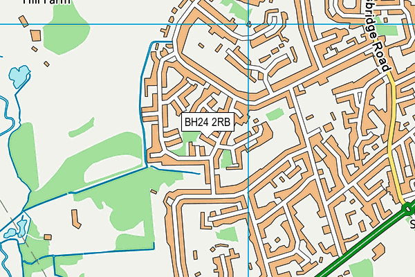 BH24 2RB map - OS VectorMap District (Ordnance Survey)